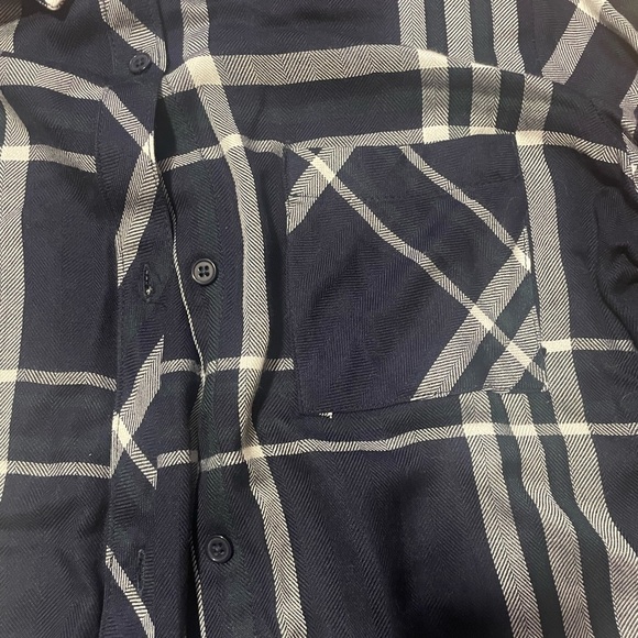 Workshop Republic Clothing Navy and White Plaid Button Down Size Large - Picture 6 of 6